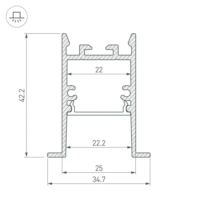 Профиль SL-COMFORT-3542-F-2000 ANOD BLACK, ракурс 5