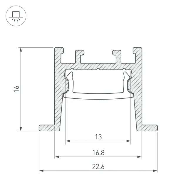 Профиль SL-COMFORT-2316-F-2000 ANOD, ракурс 4