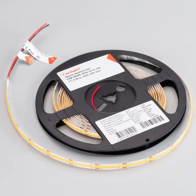 Светодиодная лента герметичная COB-NANO-X544-8mm 24V White6000 (11.5W/m, IP65, CSP, 5m), ракурс 3