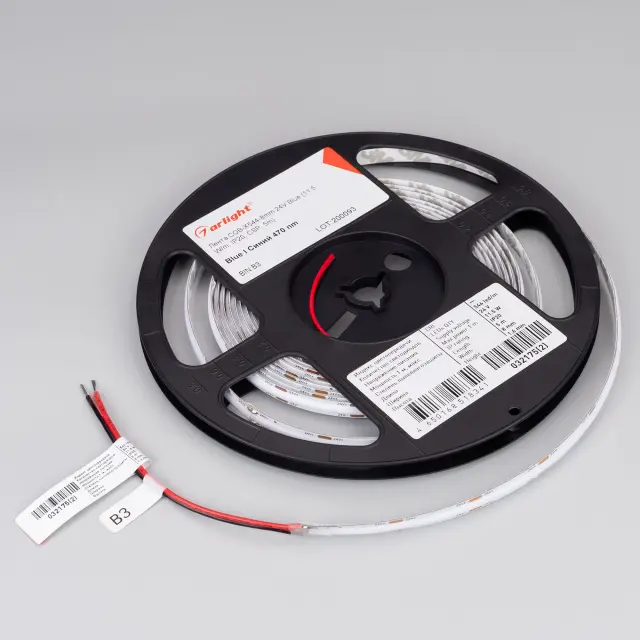 Светодиодная лента COB-X544-8mm 24V Blue (11.5 W/m, IP20, CSP, 5m), ракурс 3