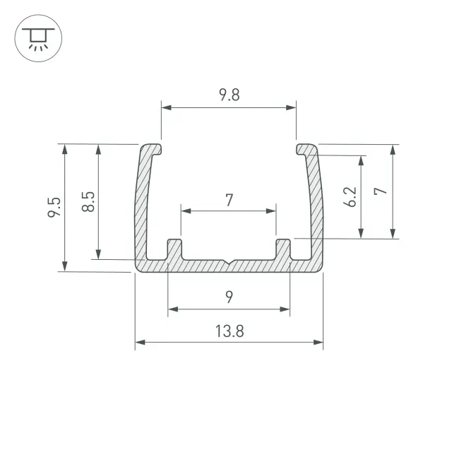 Профиль COB-GERM-8-L1000, ракурс 5