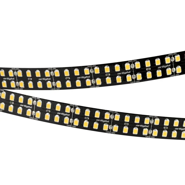 Светодиодная лента RT-A320-BLACK-15mm 24V Warm3000 (24 W/m, IP20, 2835, 5m), ракурс 2