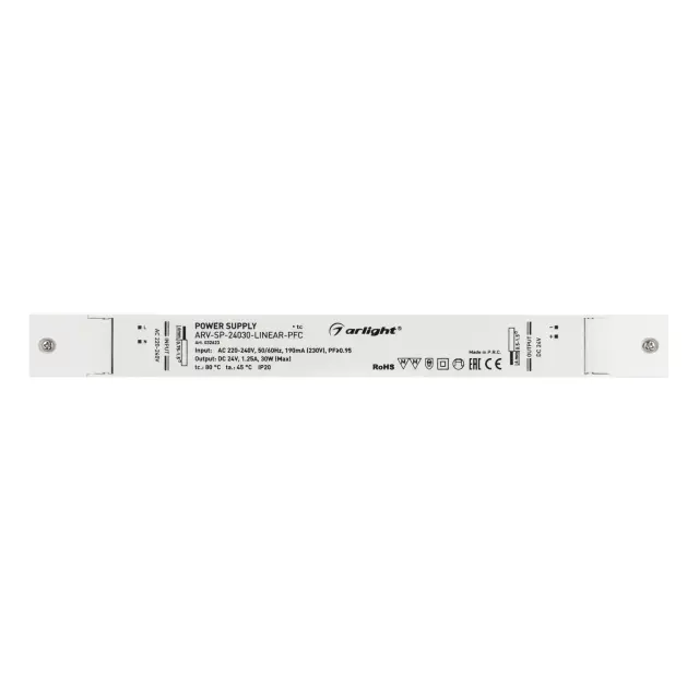 Блок питания ARV-SP-24030-LINEAR-PFC (24V, 1.25A, 30W), ракурс 2