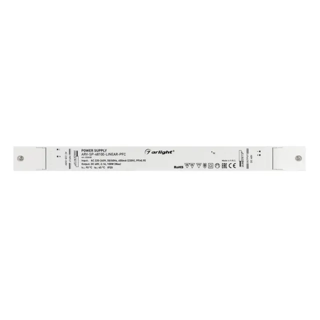 Блок питания ARV-SP-48100-LINEAR-PFC (48V, 2.1A, 100W), ракурс 2
