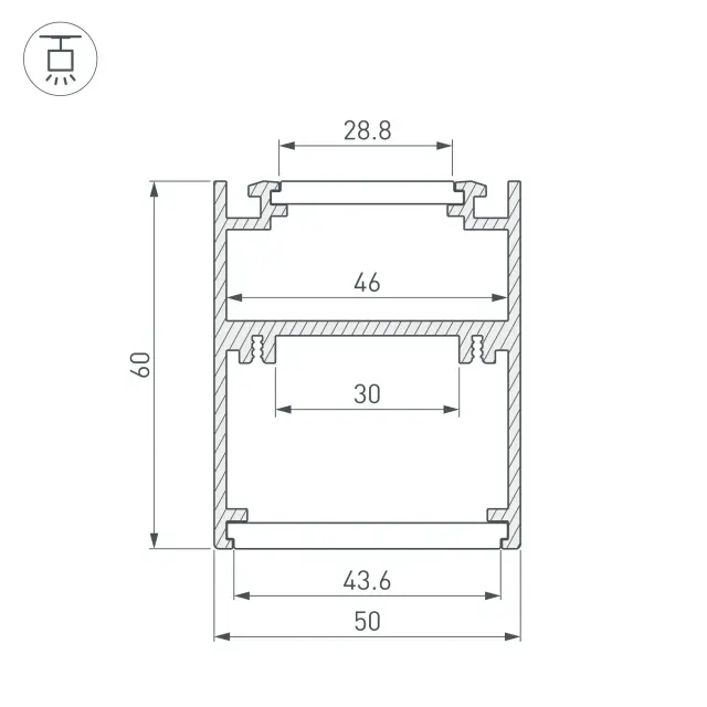 Профиль SL-ARC-5060-D1500-A45 WHITE (дуга 1 из 8), ракурс 3
