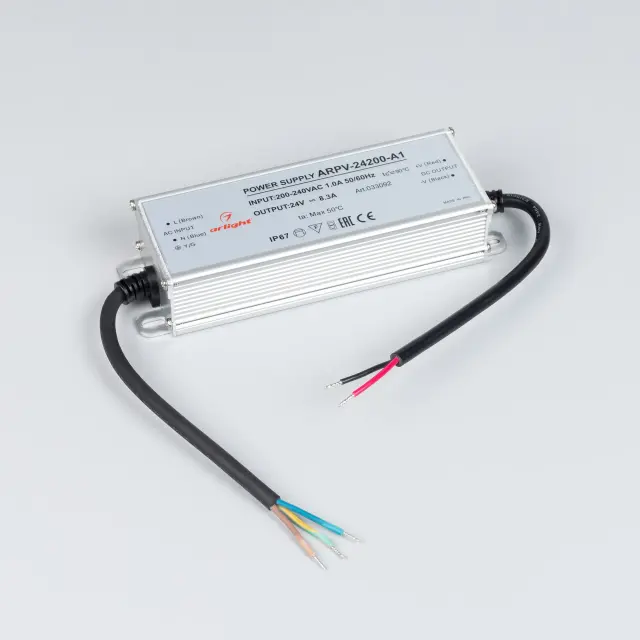 Блок питания ARPV-24200-A1 (24V, 8.3A, 200W), ракурс 2