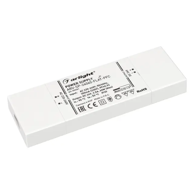 Блок питания ARV-SP-24060-FLAT-PFC (24V, 2.5A, 60W)
