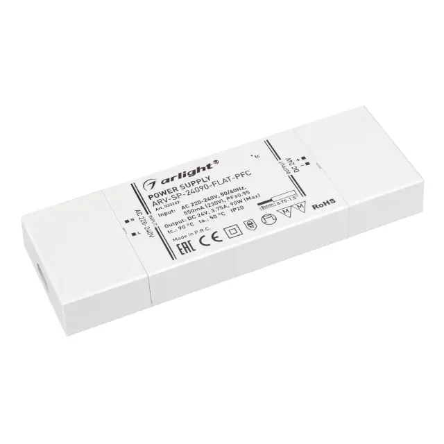 Блок питания ARV-SP-24090-FLAT-PFC (24V, 3.75A, 90W)