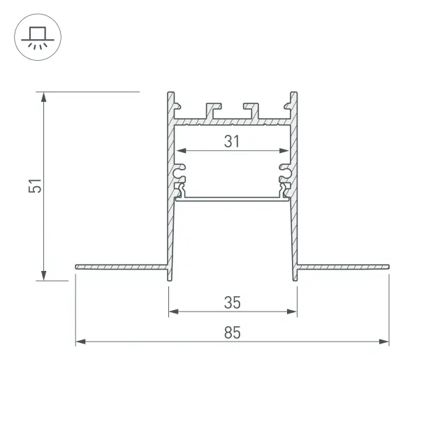 Профиль SL-COMFORT32-FANTOM-2000 ANOD, ракурс 4