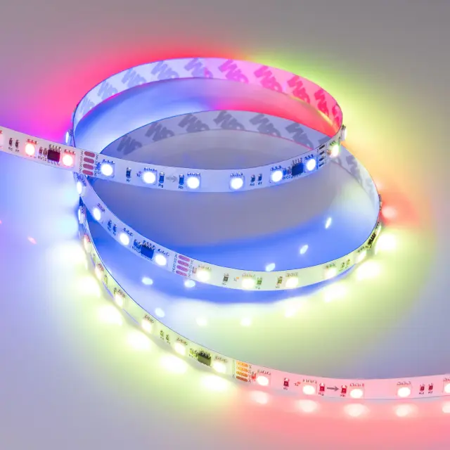 Светодиодная лента DMX-B60-10mm 24V RGB-PX6 (15 W/m, IP20, 5060, 5m), ракурс 3