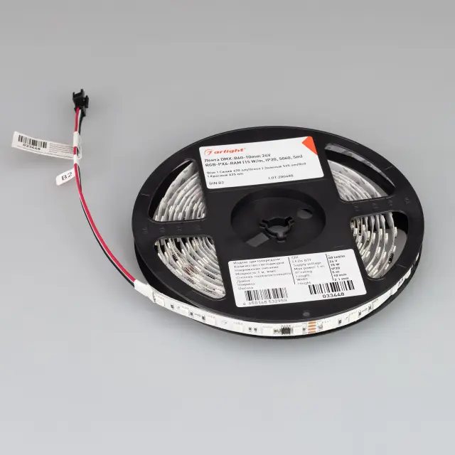 Светодиодная лента DMX-B60-10mm 24V RGB-PX6 (15 W/m, IP20, 5060, 5m), ракурс 5