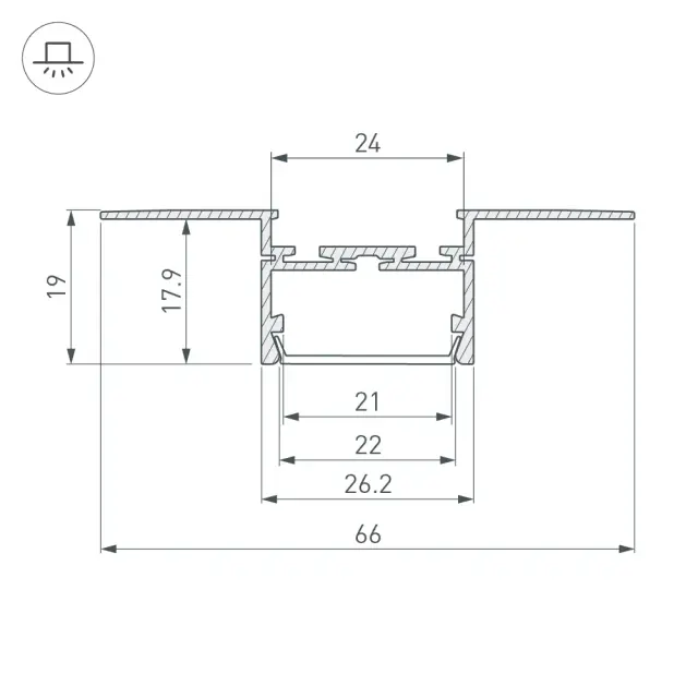Профиль PLS-LOCK-H19-T-HIDE-2000, ракурс 3