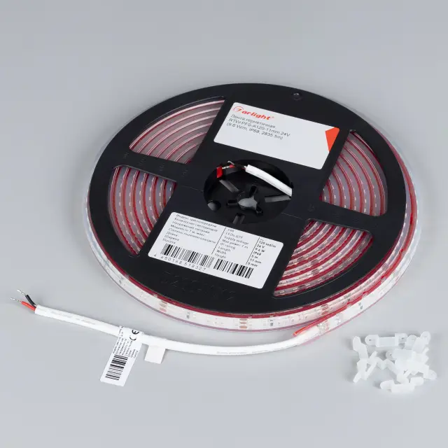 Светодиодная лента герметичная RTW-PFS-A120-11mm 24V Blue (9.6 W/m, IP68, 2835, 5m), ракурс 2