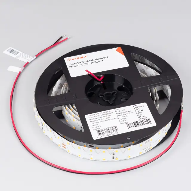 Светодиодная лента TWIST-A140-20mm 24V Warm2700 (20.6W/m, IP20, 2835, 5m), ракурс 2