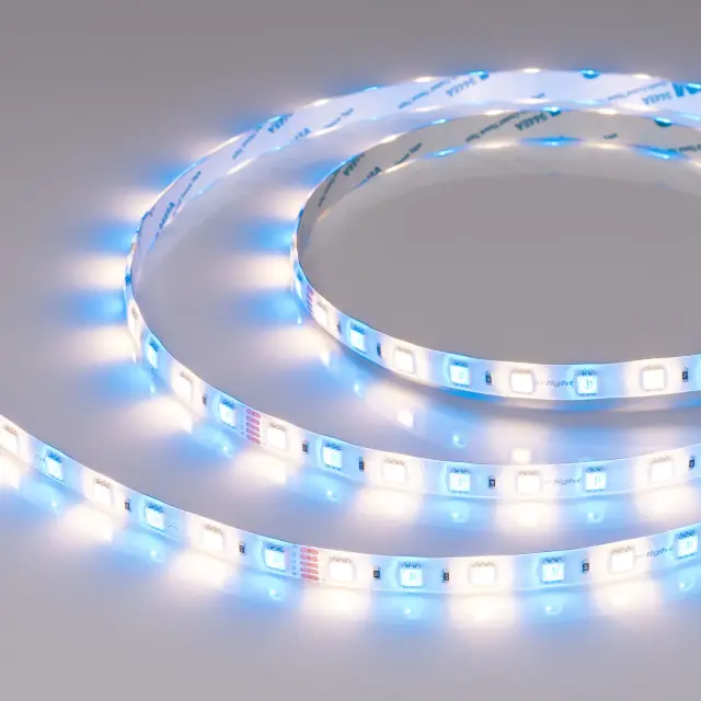 Светодиодная лента RTW-SE-B60-10mm 24V RGBW-Warm (14.4 W/m, IP65, 5060, 5m), ракурс 2