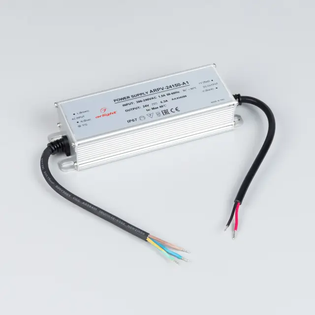 Блок питания ARPV-24150-A1 (24V, 6.25A, 150W), ракурс 2
