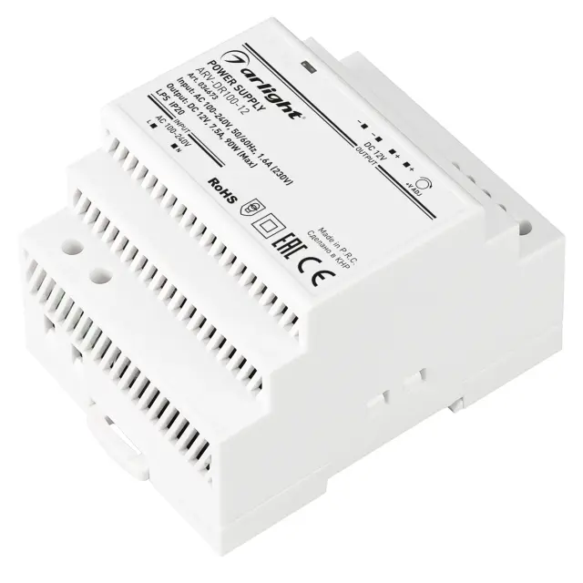 Блок питания ARV-DR100-12 (12V, 7.5A, 90W)