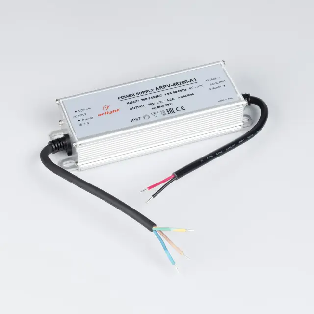Блок питания ARPV-48200-A1 (48V, 4.2A, 200W), ракурс 2