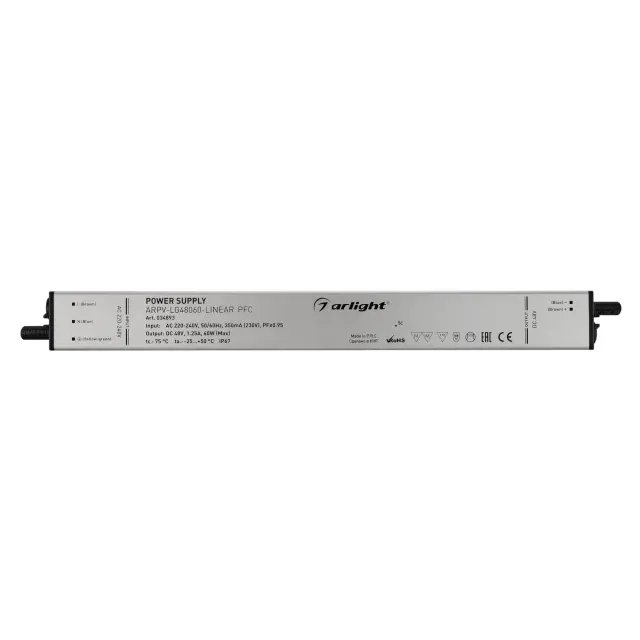 Блок питания ARPV-LG48060-LINEAR-PFC (48V, 1.25A, 60W), ракурс 2