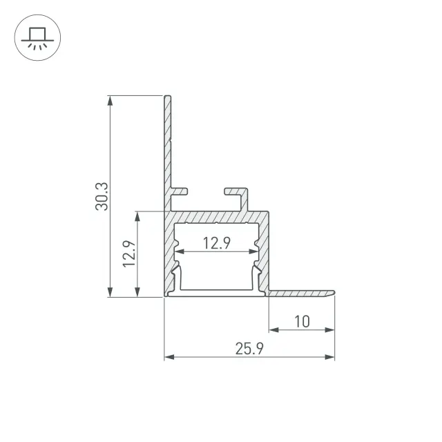 Профиль ARH-CEIL-S16-2000 ANOD, ракурс 3
