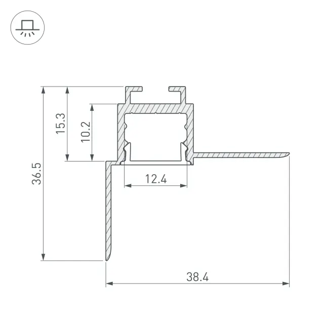 Профиль ARH-CEIL-S16-FANTOM-EDGE-2000 ANOD, ракурс 3