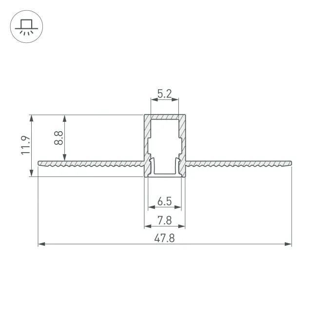 Профиль SL-LINIA8-FANTOM-2000 ANOD, ракурс 3