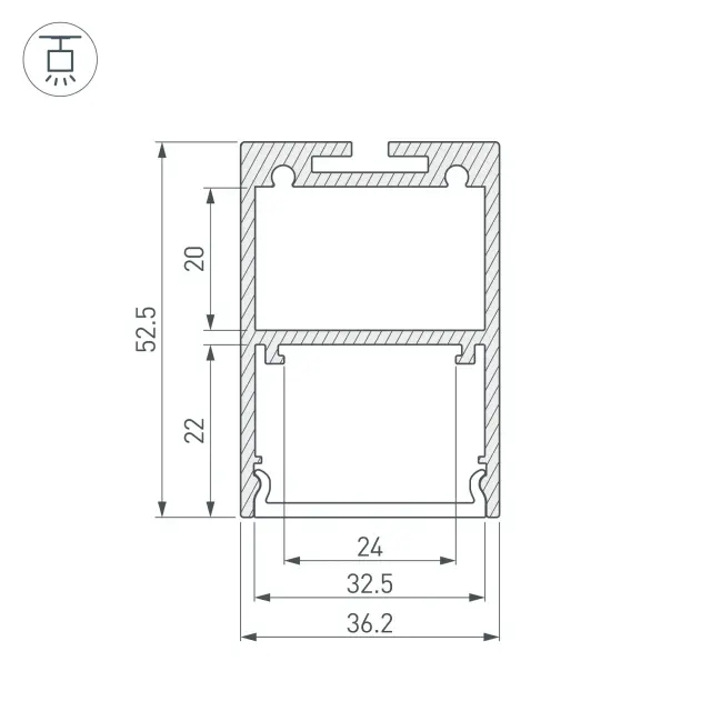 Профиль ARH-LINE-3750A-3000 ANOD, ракурс 4