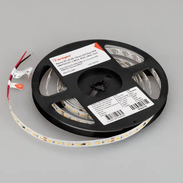Светодиодная лента RT-A168-10mm 24V Day-MIX SWITCH (21.3 W/m, IP20, 2835, 5m), ракурс 5
