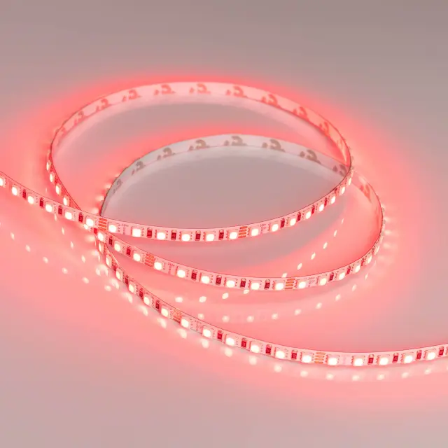 Светодиодная лента RT-G120-5mm 24V RGB (7.5 W/m, IP20, 3838, 5m), ракурс 2