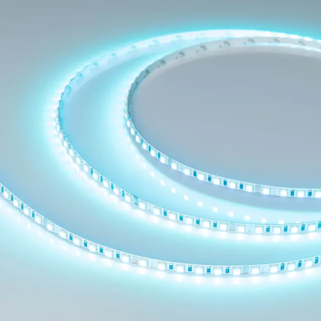 Светодиодная лента RT-G120-5mm 24V RGB (7.5 W/m, IP20, 3838, 5m), ракурс 4