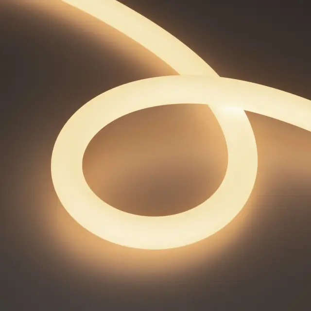 Гибкий неон MOONLIGHT-TOP-A336-D25mm 24V Warm3000 360deg (14.4 W/m, IP65, 2835, 5m, wire x2)