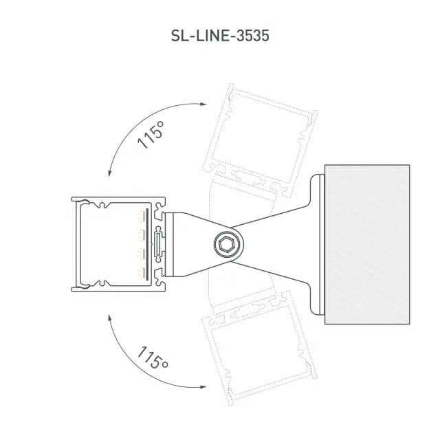 Профиль с экраном SL-LINE-3535-2500 WHITE+OPAL, ракурс 5