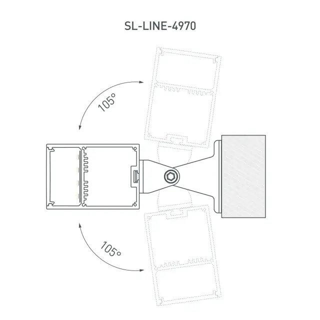 Профиль с экраном SL-LINE-4970-2500 WHITE+OPAL, ракурс 5