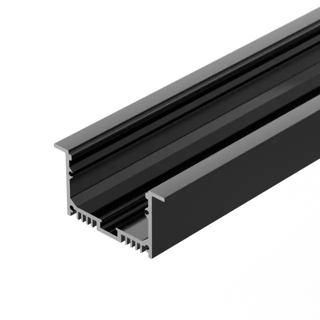 Профиль с экраном SL-LINIA62-F-2500 BLACK+OPAL, ракурс 3
