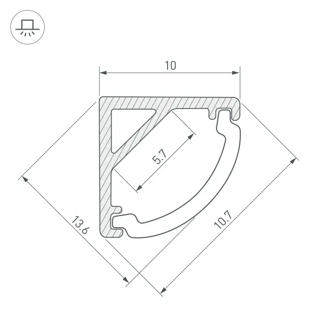 Профиль ARH-KANT-H10-2000 ANOD, ракурс 3