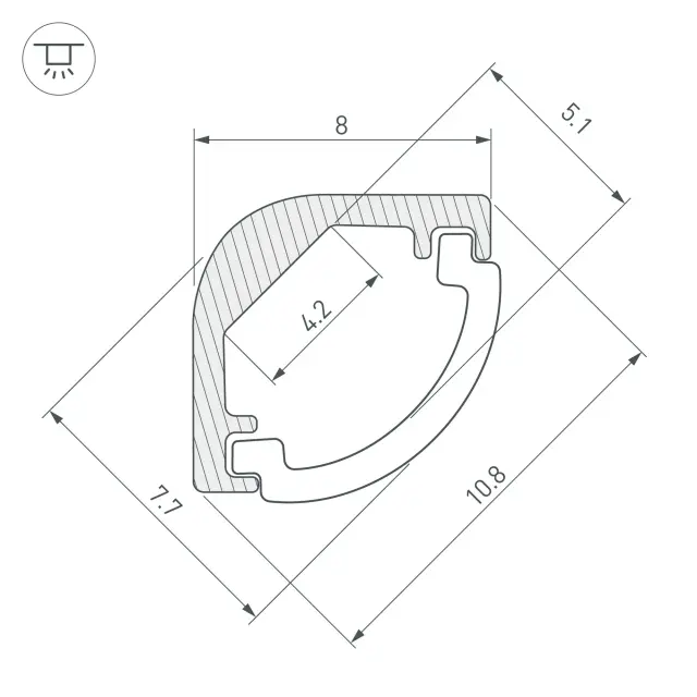 Профиль ARH-KANT-H8-2000 ANOD, ракурс 3