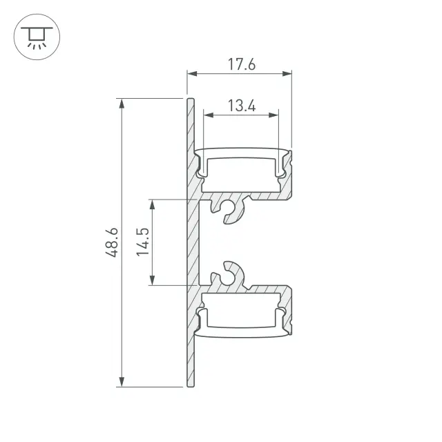 Профиль ARH-WALL-1849-DUAL-2000 ANOD, ракурс 3