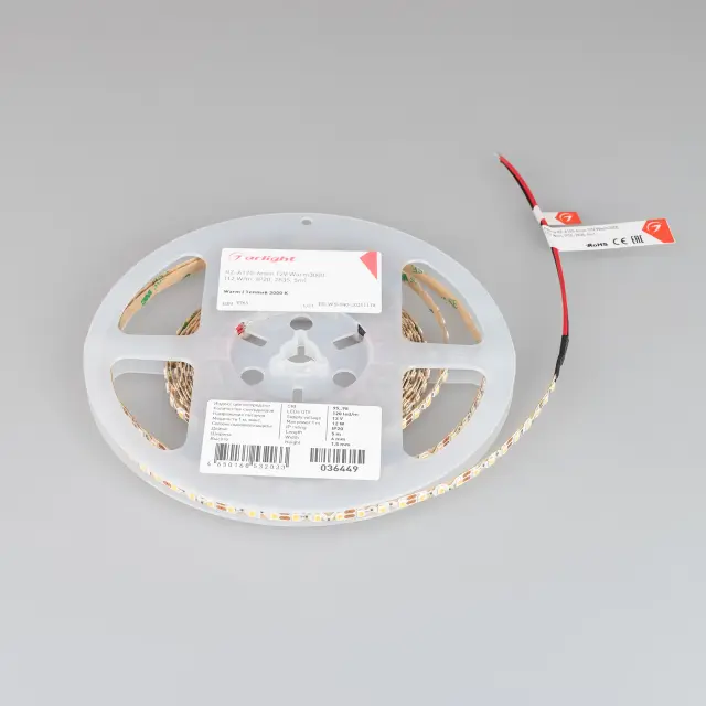 Светодиодная лента RZ-A120-6mm 12V Warm3000 (12 W/m, IP20, 2835, 5m), ракурс 4