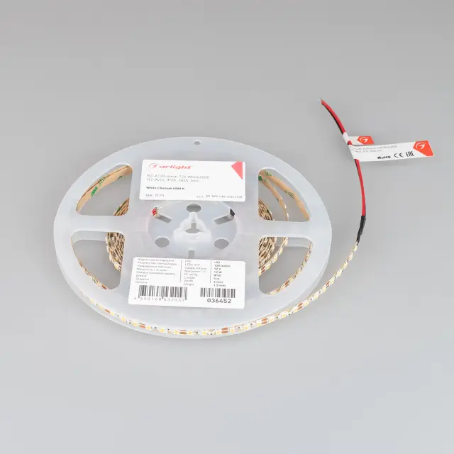 Светодиодная лента RZ-A120-6mm 12V White6000 (12 W/m, IP20, 2835, 5m), ракурс 2