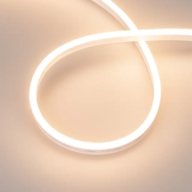 Гибкий неон AURORA-PS-A120-12x6mm 24V Warm3000 (10 W/m, IP65, 2835, 5m)