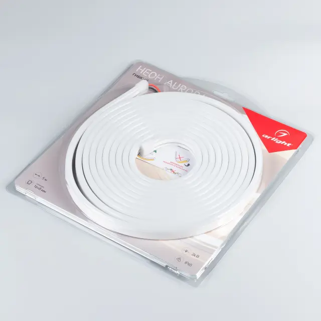 Гибкий неон AURORA-PS-A120-16x8mm 24V Warm3000 (10 W/m, IP65, 2835, 5m), ракурс 3