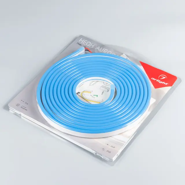 Гибкий неон AURORA-PS-A120-16x8mm 24V Blue (10 W/m, IP65, 2835, 5m), ракурс 3