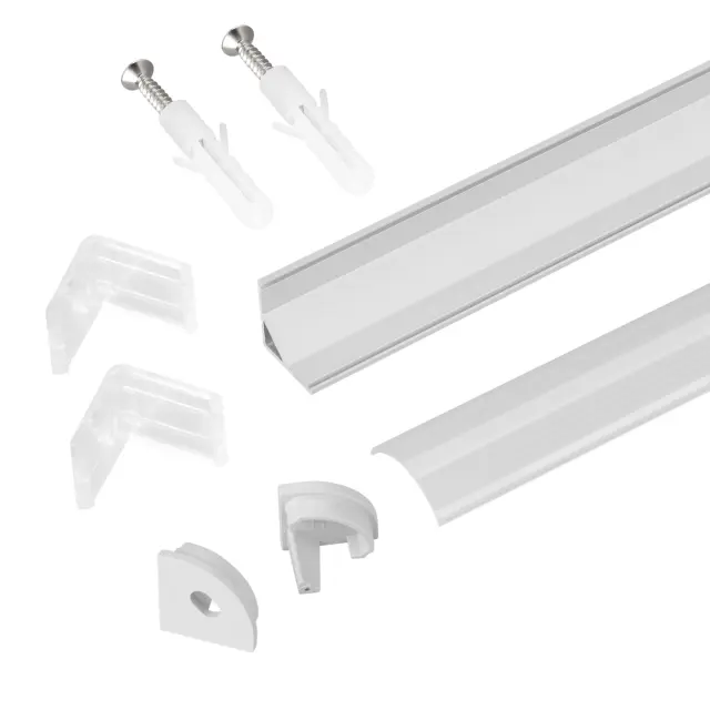 Профиль с экраном ARH-KANT-H16-2000 ANOD+OPAL, ракурс 2