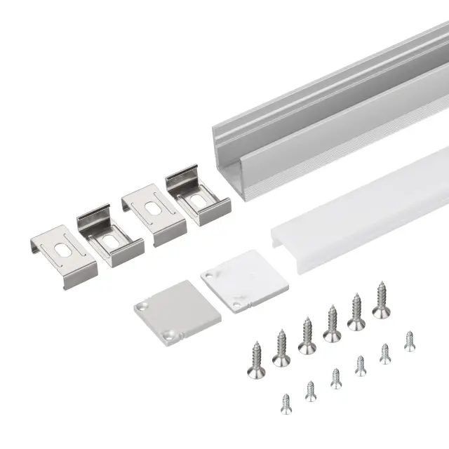 Профиль с экраном SL-SLIM20-H20-2000 ANOD+OPAL, ракурс 3