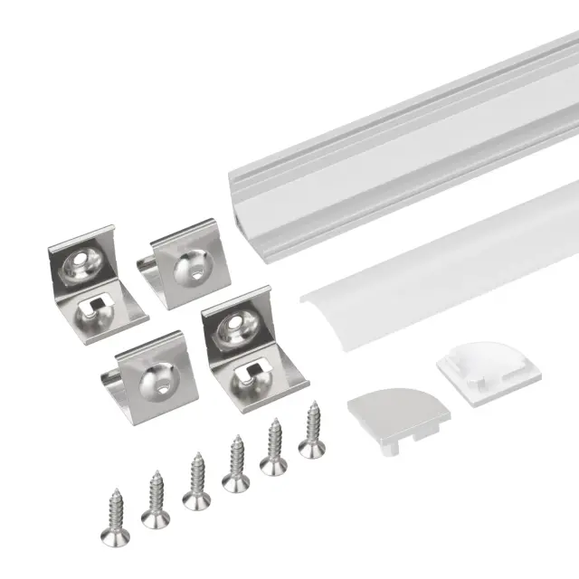 Профиль с экраном SL-KANT-H16-2000 ANOD+OPAL, ракурс 3