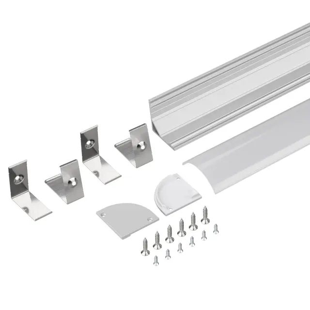 Профиль с экраном SL-KANT-H30-2000 ANOD+OPAL, ракурс 4