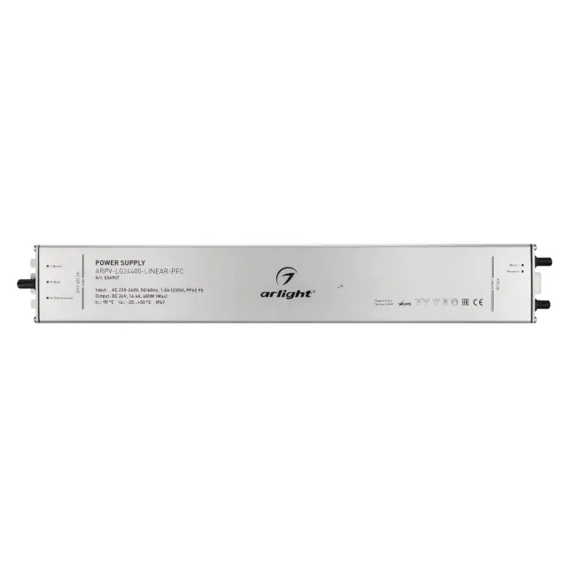 Блок питания ARPV-LG24400-LINEAR-PFC (24V, 16.6A, 400W), ракурс 3