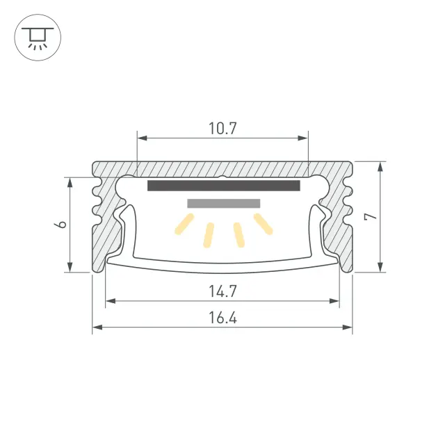 Профиль SL-SLIM-H7-2000 WHITE, ракурс 3
