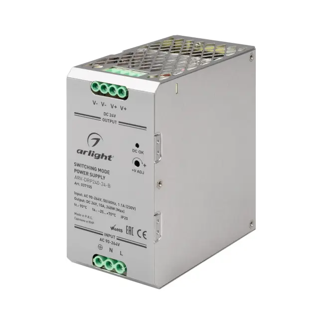 Блок питания ARV-DRP240-24-B (24V, 10A, 240W, PFC)
