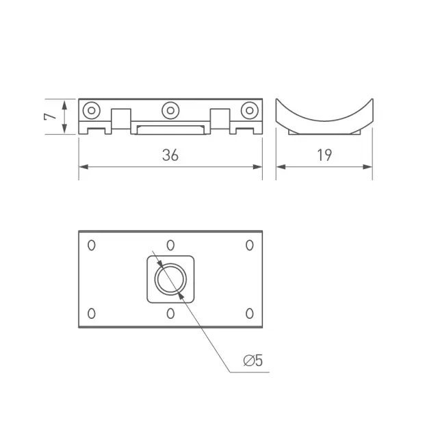 Крепление MOONLIGHT-HR-CEILING-CLIP-D25, ракурс 2